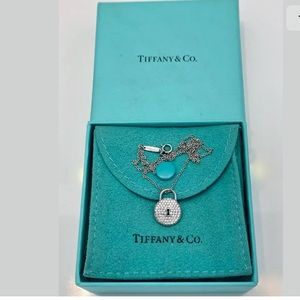 TIFFANY & CO ROUND PAVE DIAMOND LOCK NECKLACE